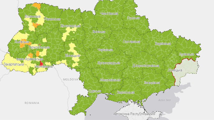 Україну поділили на карантинні зони: у трьох областях є “червоні”
