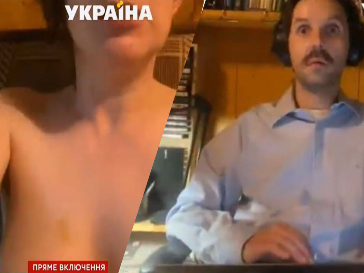 На українському телеканалі в прямий ефір потрапила гола жінка (відео)