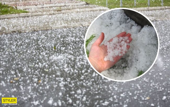 Закарпаття та Буковину засипало великим градом: фото бурхливої негоди