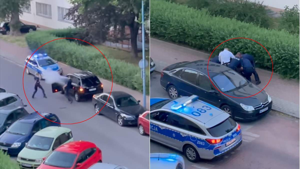 У Польщі одразу 8 патрульних не могли вгамувати українця з вогнегасником: відео