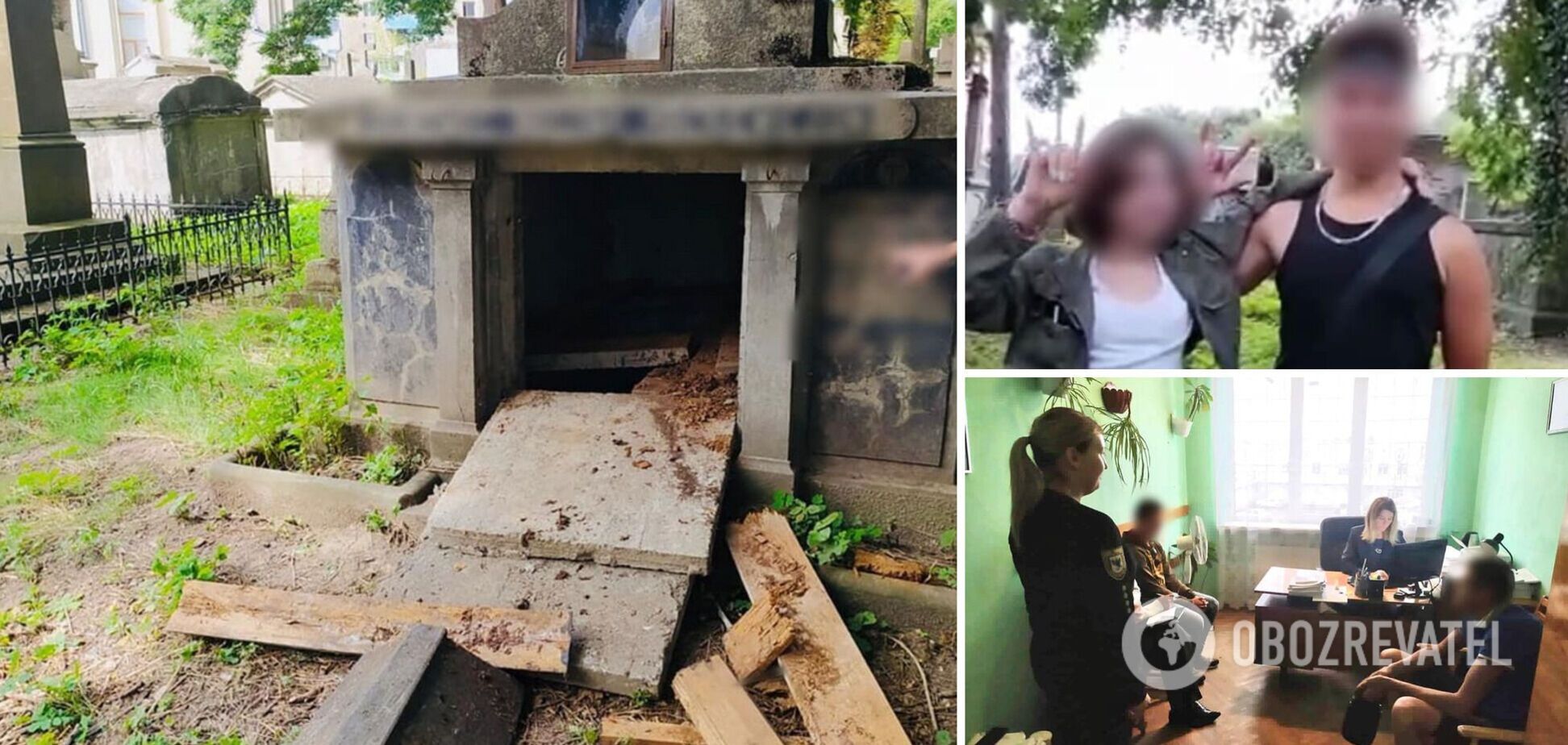 На Прикарпатті неповнолітні вандали зруйнували склеп: усе знімали на відео