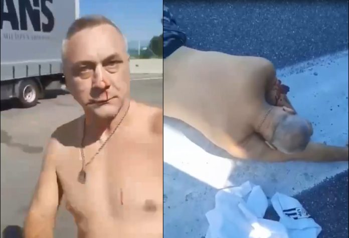 “Я – українець!, я вас тут всіх заху@рю”: Закордоном чоловік відгамселив росіянина, який ображав українців (ВІДЕО)