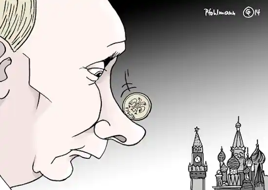 Російських холопів чекає обвальне падіння курсу рубля